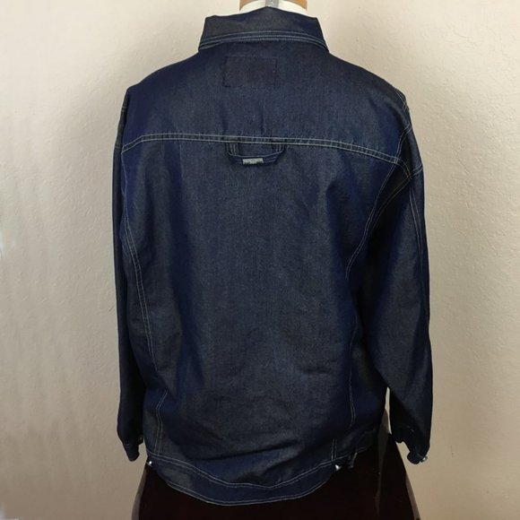 Clench Jeans Men Denim Jacket Size XL Blue Trucker - Picture 4 of 5